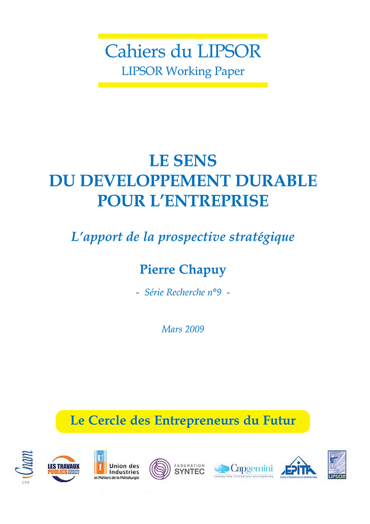 « Le sens du développement durable pour l’entreprise : les apports de la prospective stratégique »